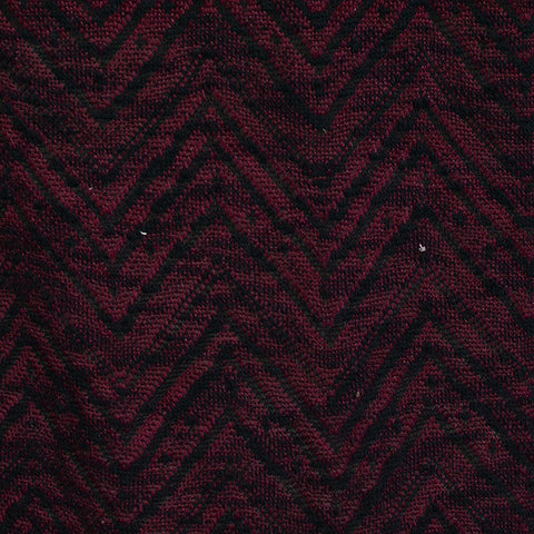 Dark Red Zigzag Jacquard, Poly-Viscose