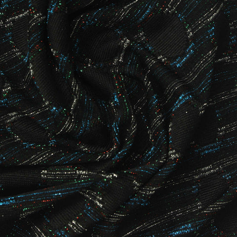 Blue Lines Pointelle Knit, Polyester