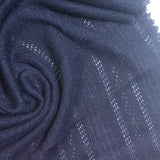 Navy Openwork-Stripe Rib Knit, Polyester — photo 1