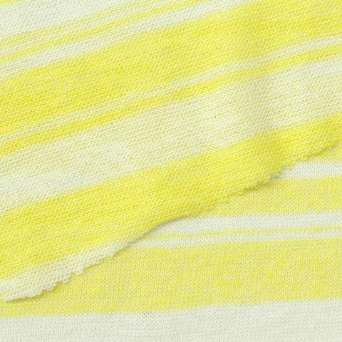 Yellow Horizontal-Stripe Knit, Viscose-Poly