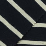 Navy Horizontal-Stripe Jersey Knit, Poly-Viscose, 206 gsm — photo 1