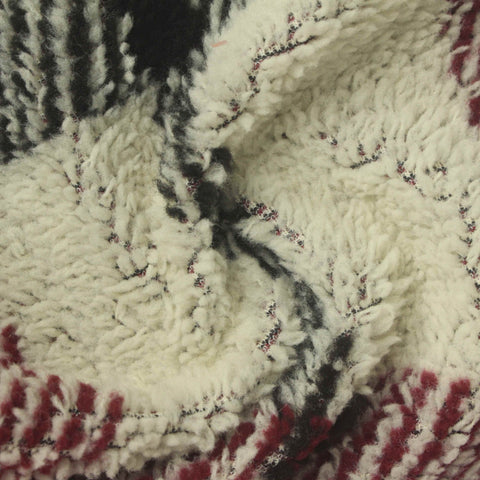 Red Plaid Knit, Polyester