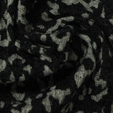Black Animal Print Rib Knit, Polyester — photo 1