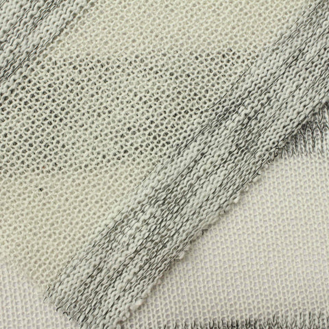 Light Grey Horizontal-Stripe Chunky Knit, Viscose-Poly, 300 gsm