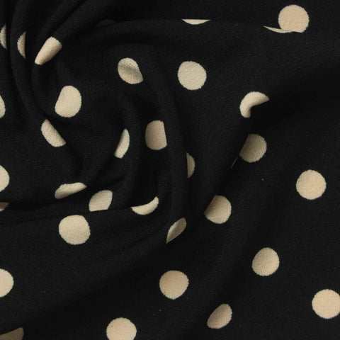 Black Dots Linen-Look, Polyester, 200 gsm