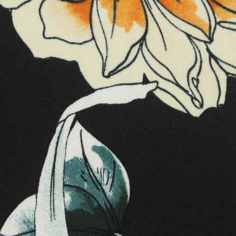 Black Floral Knit, Viscose, 120 gsm