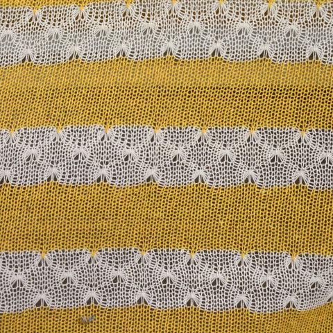 Yellow Horizontal-Stripe Knit, Poly-Cotton, 155 gsm