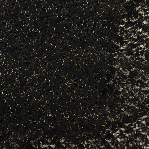 Black Abstract Chunky Knit, Polyester, 156 gsm