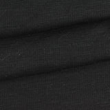Slub Polyester Cotton Waffle Knit Fabric, 230 gsm — Black — photo 1