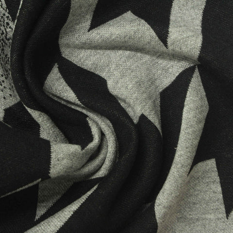 Black Houndstooth Jacquard, Poly-Viscose, 350 gsm, 155 cm