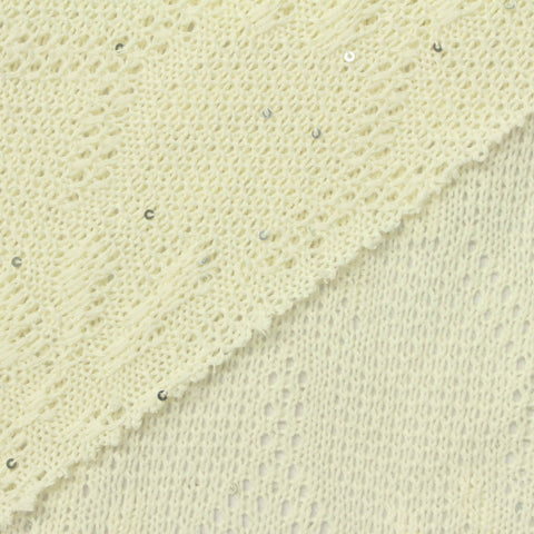 Cream Openwork Pointelle Knit, Polyester, 290 gsm