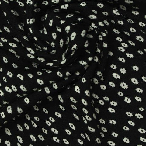 Jacquard Polyester Stretch Jersey Knit Fabric, 180 gsm, 172 cm — Black