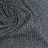 Dark Grey Marl Rib Knit, Cotton-Poly, 220 gsm — photo 1