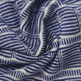 Blue Horizontal-Stripe Jersey Knit, Poly-Viscose, 240 gsm — photo 1