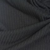 Viscose Stretch Rib Knit Fabric, 266 gsm, 163 cm — Black — photo 1