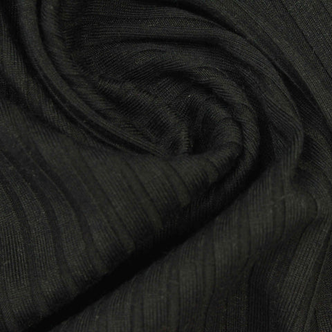 Dark Charcoal Rib Knit, Polyester