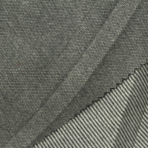Grey Diagonal-Stripe Interlock Knit, Poly-Cotton