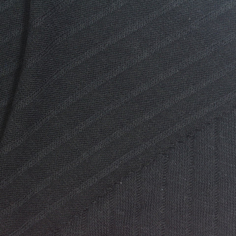 Polyester Viscose Stretch Rib Knit Fabric, 200 gsm, 175 cm — Black