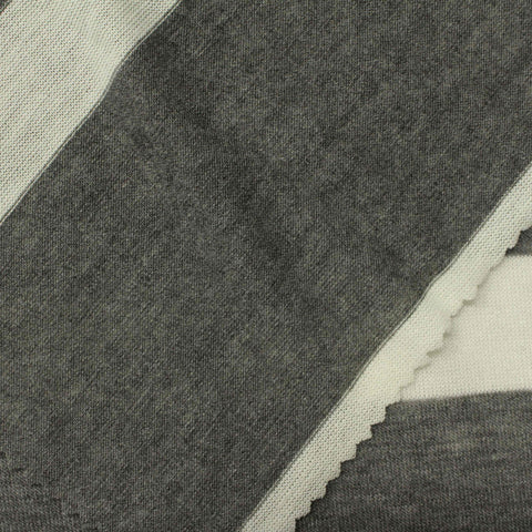 Grey Horizontal-Stripe Jersey Knit, Poly-Viscose, 120 gsm