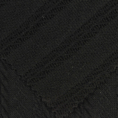 Jacquard Polyester Stretch Knit Fabric, 225 gsm, 148 cm — Black