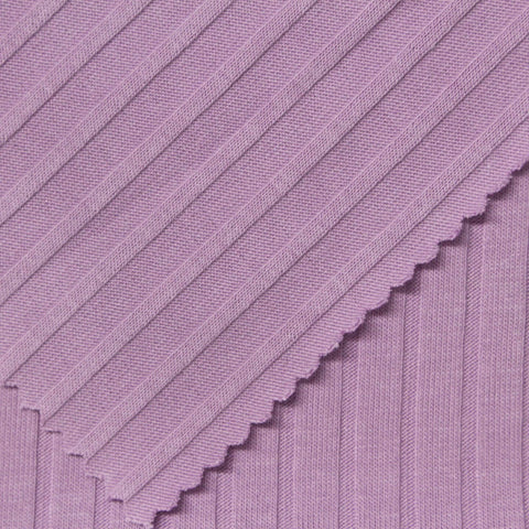 Viscose Stretch Rib Knit Fabric, 182 gsm, 161 cm — Purple