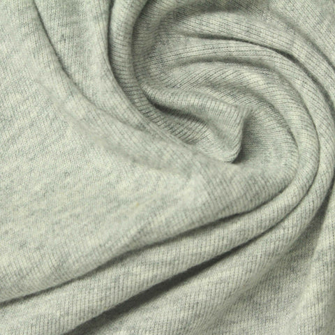 Grey Heather Rib Knit, Cotton
