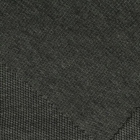 Light Grey Houndstooth Interlock Knit, Poly-Nylon