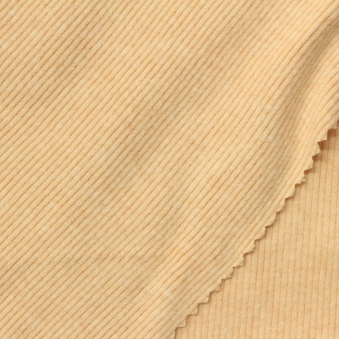 Cotton Acrylic Stretch Rib Knit Fabric, 270 gsm, 137 cm — Beige