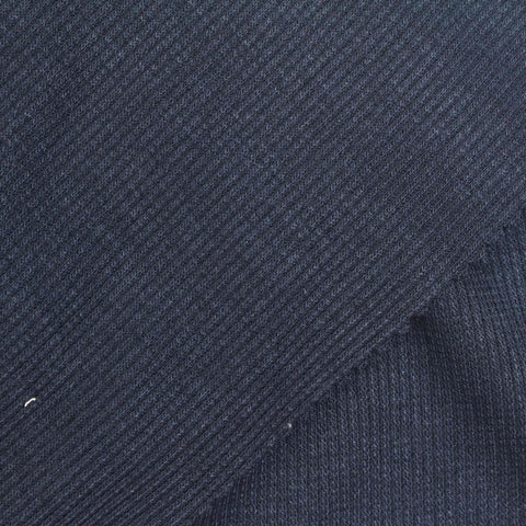 Dark Navy Rib Knit, Poly-Viscose