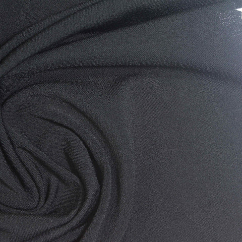 Polyester Stretch ITY Knit Fabric, 210 gsm, 160 cm — Black, ref EF-270802
