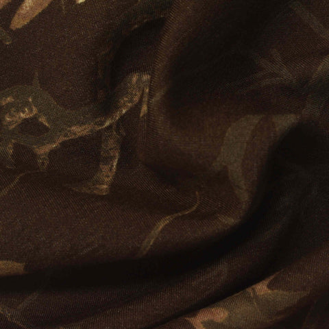 Brown Camo Scuba Knit, Viscose-Poly