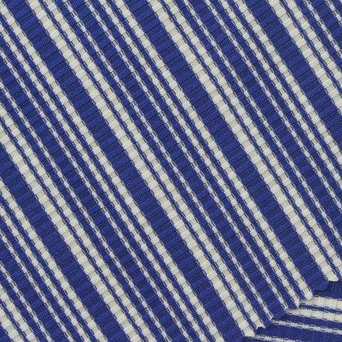 Blue Horizontal-Stripe Rib Knit, Polyester