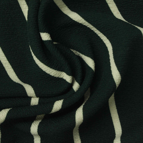 Dark Green Vertical-Stripe Knit, Polyester