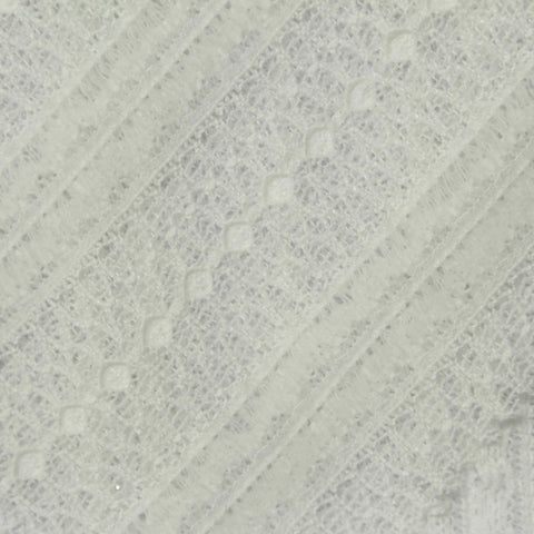 White Textured-Stripe Lace, Nylon