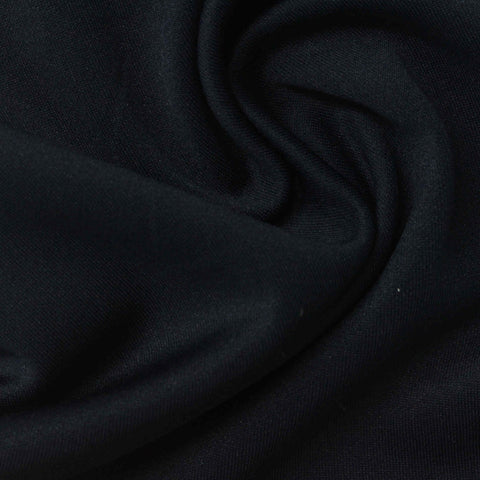 Polyester Viscose Stretch Scuba Knit Fabric, 280 gsm, 160 cm — Black