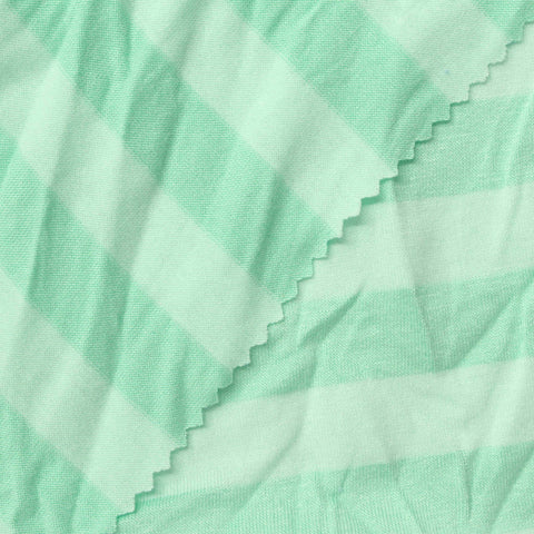 Yarn-Dyed Polyester Viscose Stretch Jersey Knit Fabric, 160 gsm, 170 cm — Green