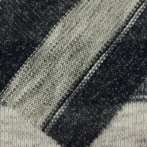 Dark Grey Horizontal-Stripe Chunky Knit, Poly-Viscose, 200 gsm