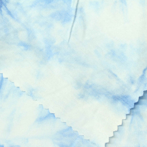 Blue Tie-Dye Jersey Knit, Poly-Viscose