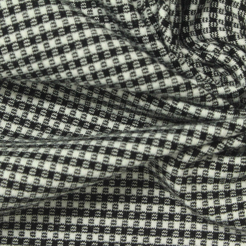 Black Check Jacquard, Poly-Viscose, 220 gsm