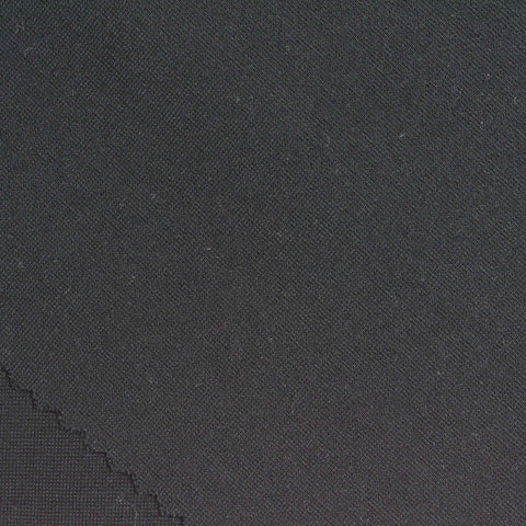 Viscose Nylon Stretch Ponte Knit Fabric, 380 gsm, 160 cm — Black