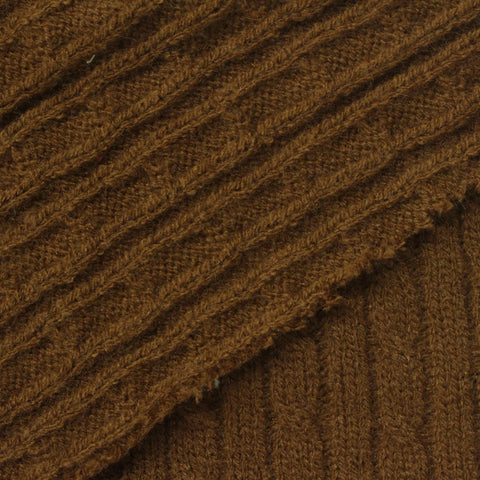 Jacquard Acrylic Polyester Blend Pointelle Knit Fabric, 350 gsm, 145 cm — Brown