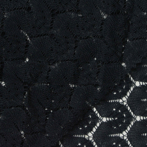 Black Openwork Lace, Polyester, 132 gsm