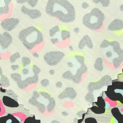 Black Leopard Milk Silk Knit, Polyester, 160 gsm