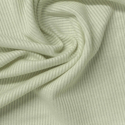 Viscose Nylon Metallic Stretch Rib Knit Fabric, 170 gsm, 150 cm — Green