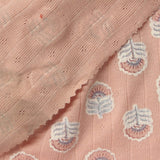White Floral Rib Knit, Poly-Viscose, 220 gsm — photo 1