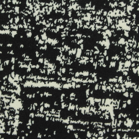 Black Abstract Ponte Knit, Viscose-Nylon