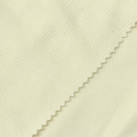 Brushed Polyester Cotton Stretch Rib Knit Fabric, 320 gsm, 160 cm — Yellow