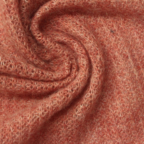 Terracotta Marl Pointelle Knit, Polyester