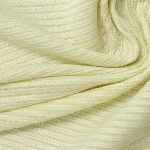 Beige Textured-Band Jersey Knit, Polyester