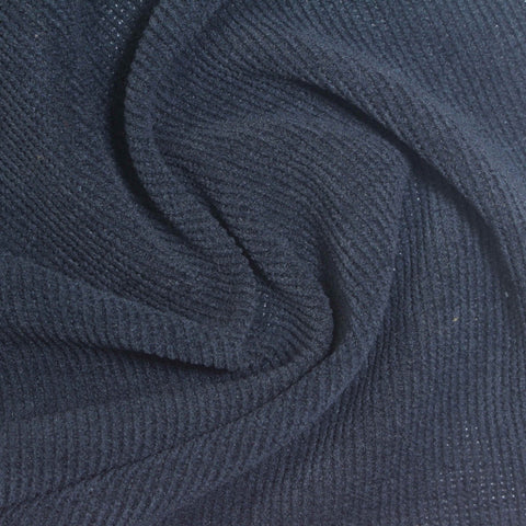 Dark Navy Textured Knit, Cotton-Poly